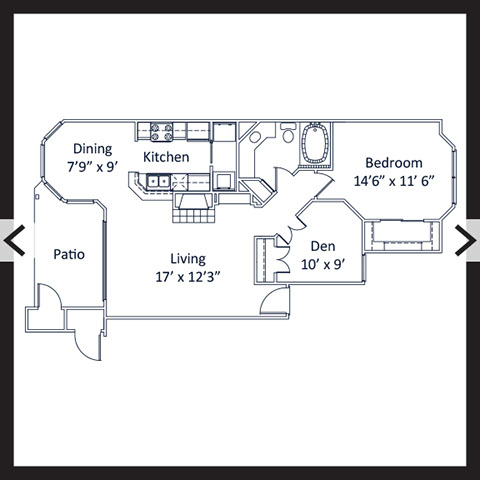 1 Bedroom 1 Bath 883 SF