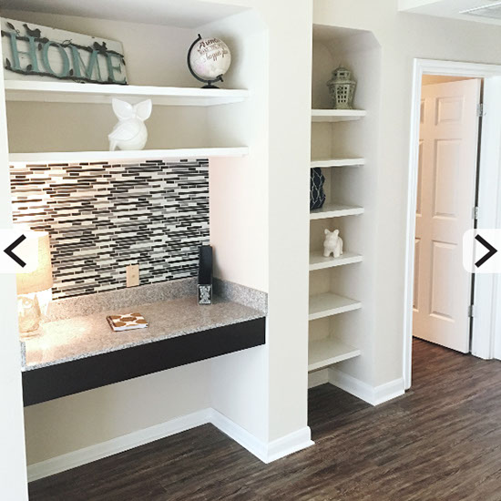 Built-In Desk and Bookshelves